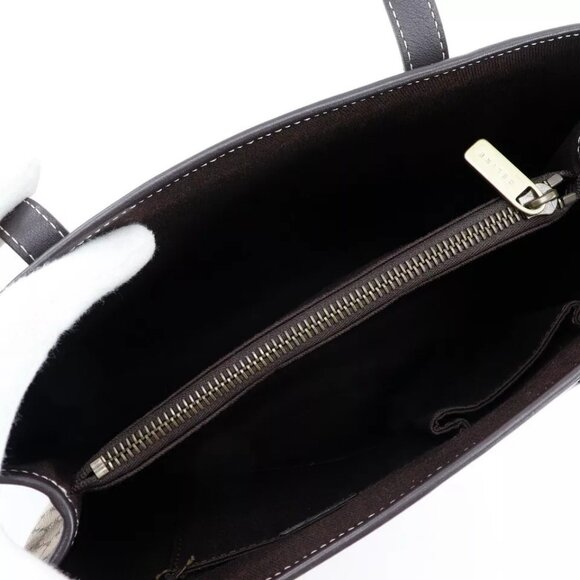 CELINE Macadam Handbag Brown canvas/Calfskin Women - Picture 5 of 16